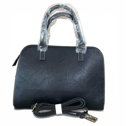 Cotton Road Handbag: Black PU Leather Bag for Stylish Daily Use