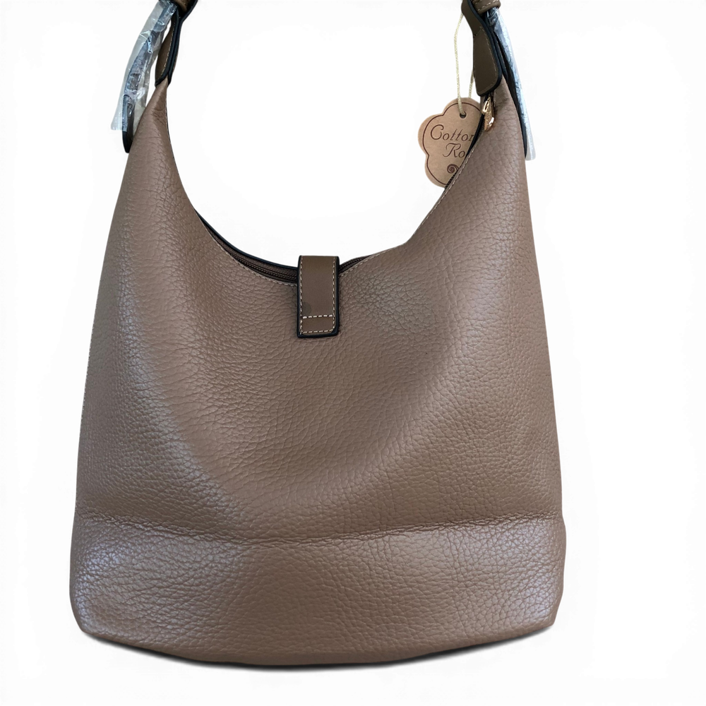 Cotton Road Handbag: KHAKI PU Leather BACK VIEW
