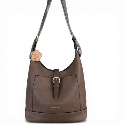 Cotton Road Handbag: KHAKI PU Leather HANGING