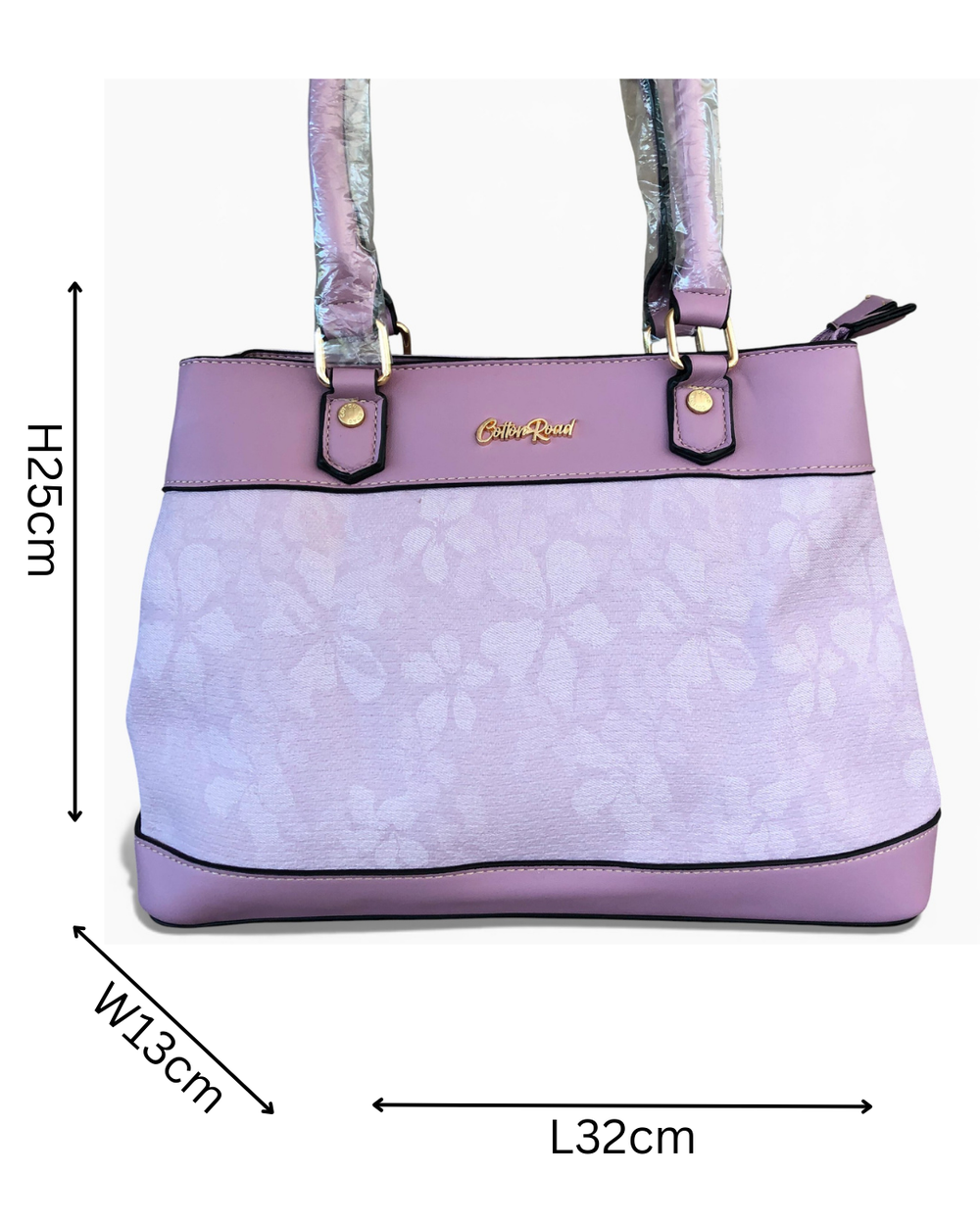Cotton Road Handbag: LILAC FLORAL PU Leather Handbag