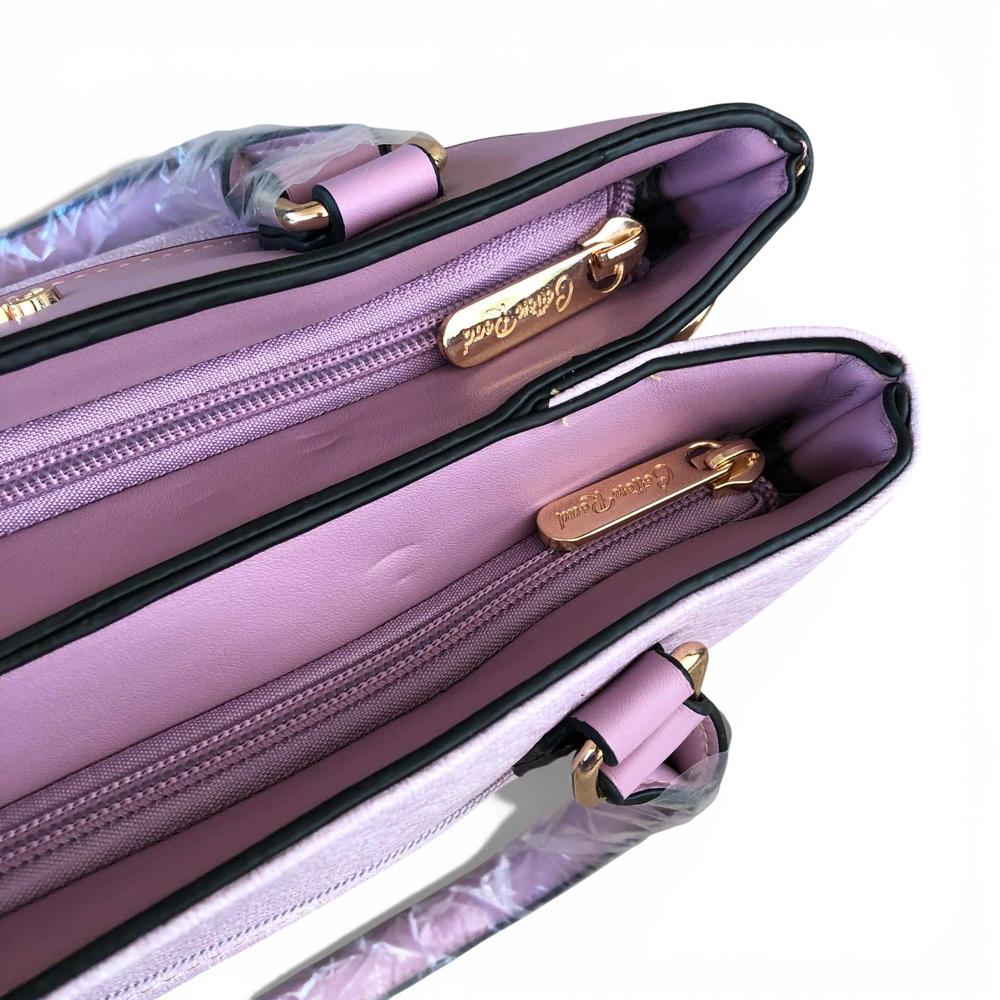Cotton Road Handbag: LILAC FLORAL PU Leather Handbag