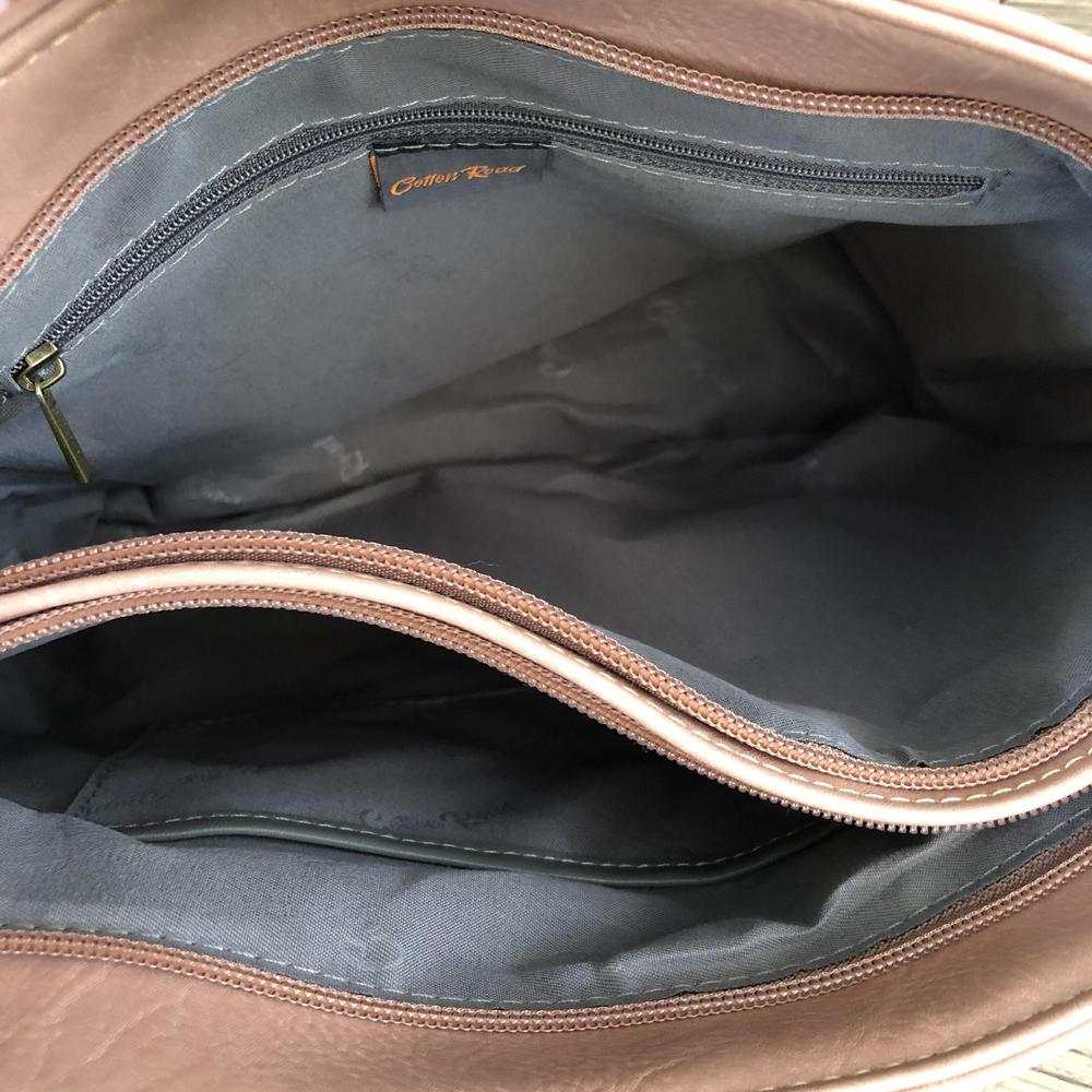 Cotton Road Handbag: PINK PU Leather Handbag with FLORAL Design