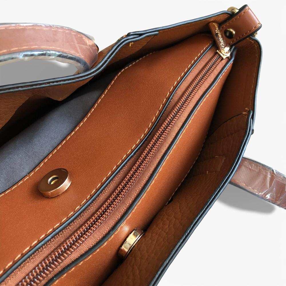 Cotton Road Handbag: TAN BROWN PU Leather Handbag