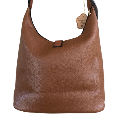 Cotton Road Handbag: TAN PU Leather BACK