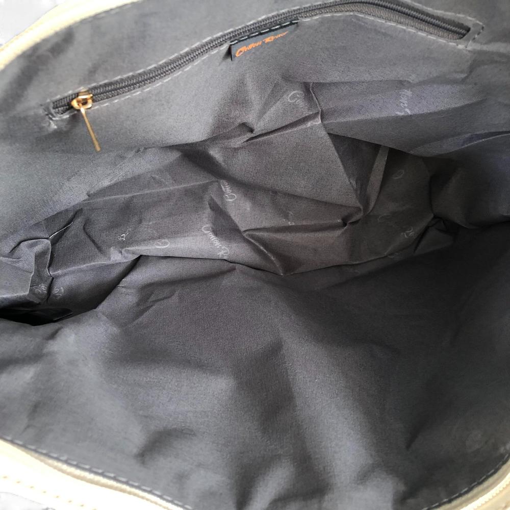 Cotton Road IVORY PU LEATHER Handbag with FLORAL Panel