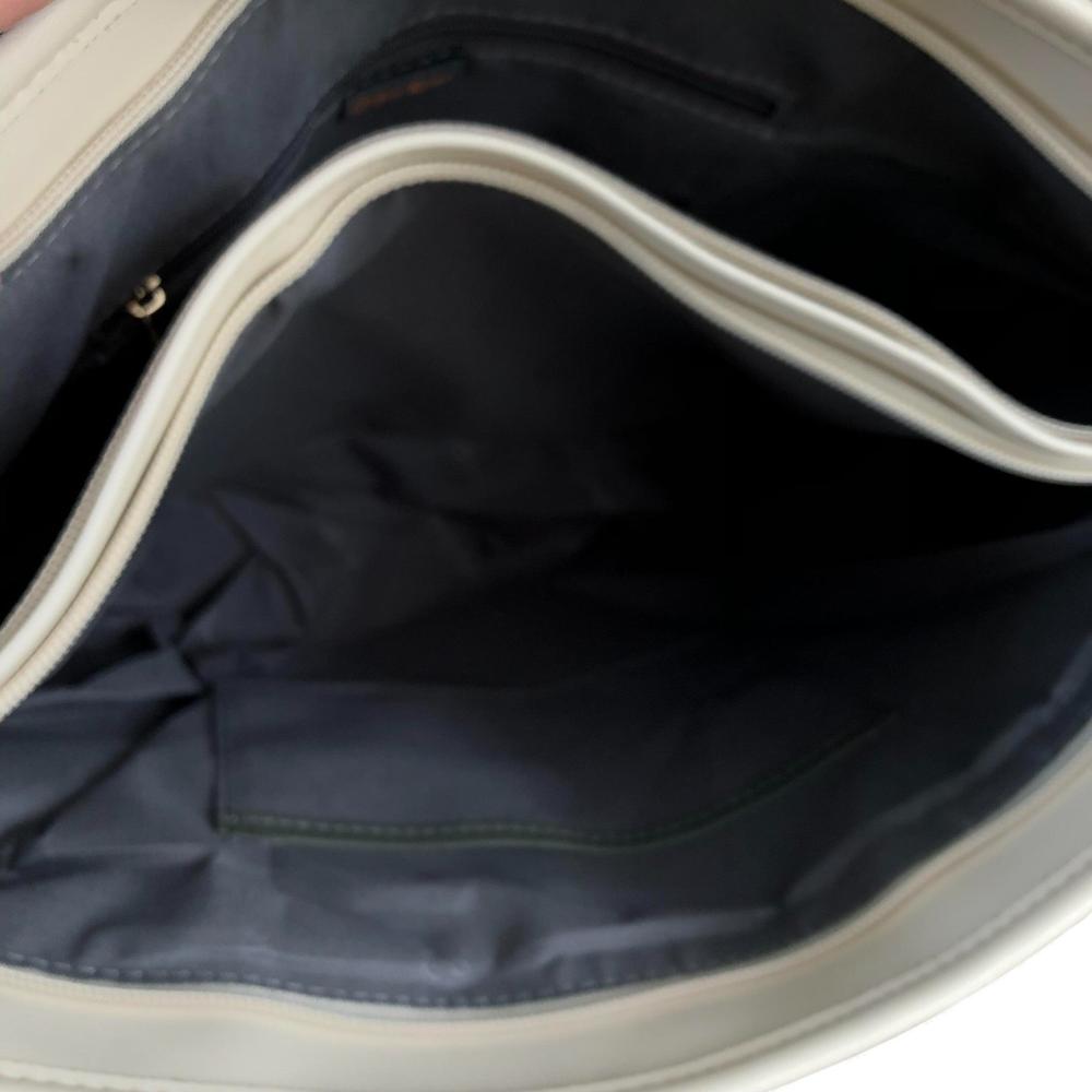 Cotton Road IVORY PU LEATHER Handbag with FLORAL Panel