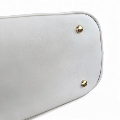 Cotton Road IVORY PU LEATHER Handbag with FLORAL Panel