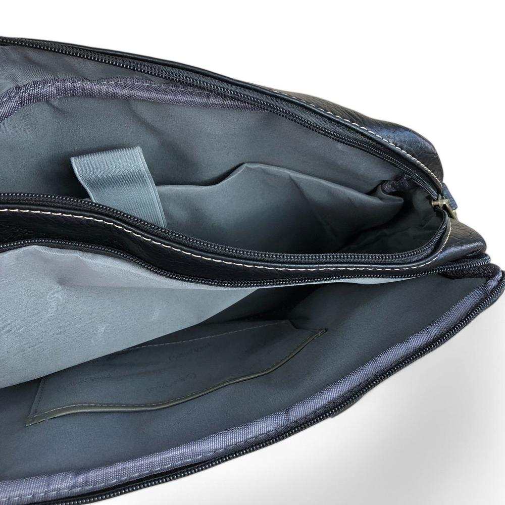 Cotton Road black PU leather handbag, laptop bag, and matching wallet set