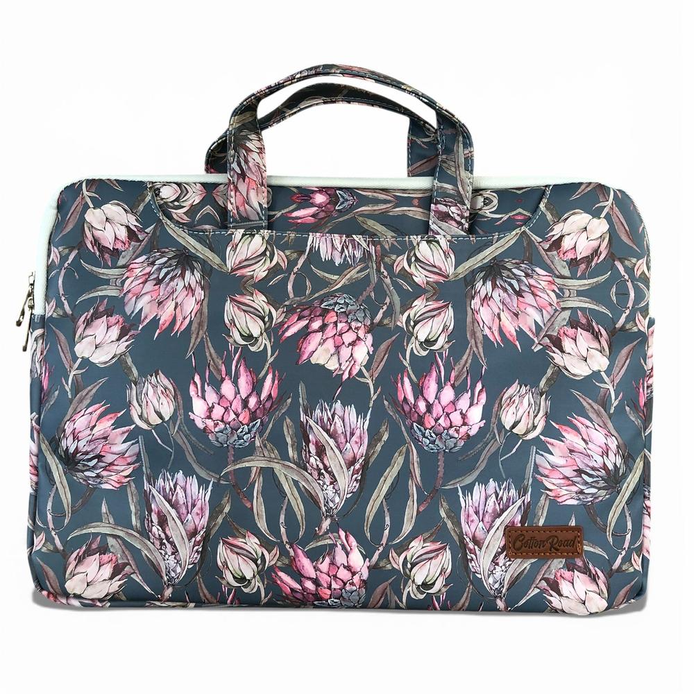 Cotton Road Laptop Bag: BLUE PROTEA PVC Bag / Carry Sleeve with Padded Inner