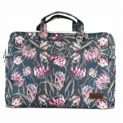 Cotton Road Laptop Bag: BLUE PROTEA PVC Bag / Carry Sleeve with Padded Inner
