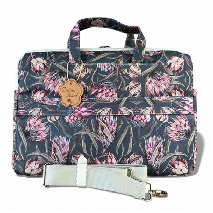 Cotton Road Laptop Bag: BLUE PROTEA PVC Bag / Carry Sleeve with Padded Inner