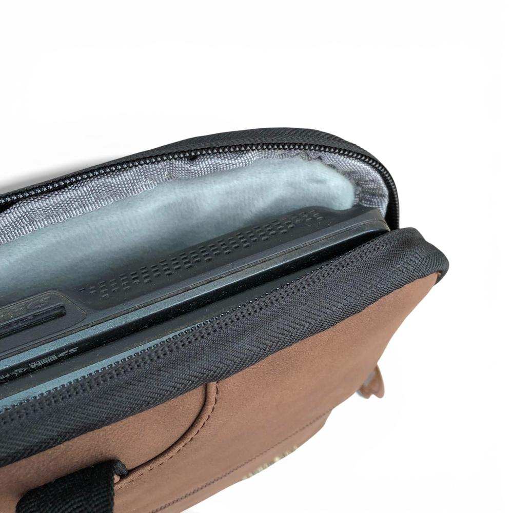 Cotton Road Laptop Bag: Brown PU Leather 15.6" Padded Carry Sleeve for Professionals
