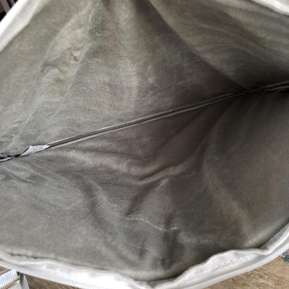 Cotton Road Laptop Bag: GREY FLORAL PVC Bag / Carry Sleeve with Padded Inner inside view