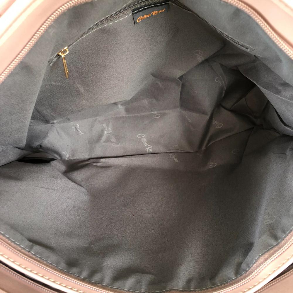 Cotton Road PINK PU LEATHER Handbag with FLORAL Panel