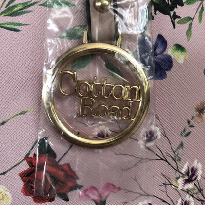 Cotton Road PINK PU LEATHER Handbag with FLORAL Panel