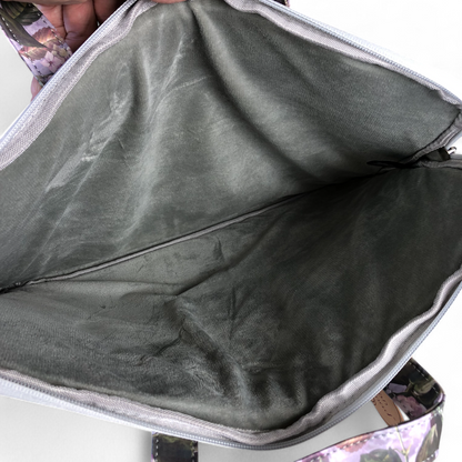 Cotton Road PURPLE FLORAL PVC Laptop Bag / Carry Sleeve with Padded Inner