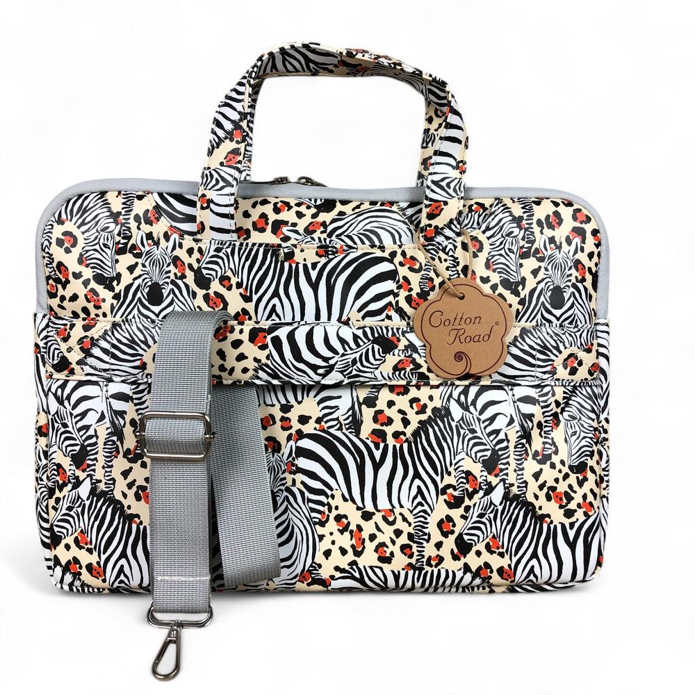 Cotton Road PVC 14' Laptop / Exam Bag with Padded Inner and ZEBRA detailing