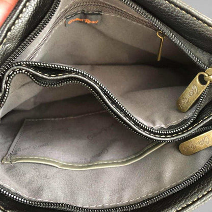 Cotton Road Sling Bag: BLACK PU Leather Bag