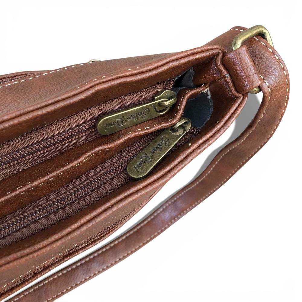 Cotton Road Sling Bag: BROWN PU Leather Bag