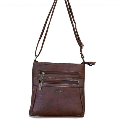 Cotton Road Sling Bag: BROWN PU Leather Bag