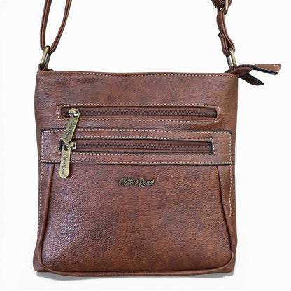 Cotton Road Sling Bag: BROWN PU Leather Bag