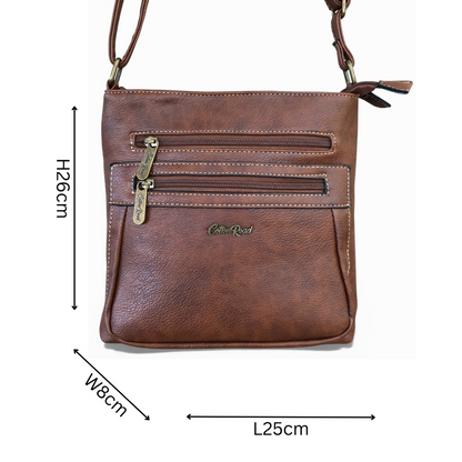 Cotton Road Sling Bag: BROWN PU Leather Bag