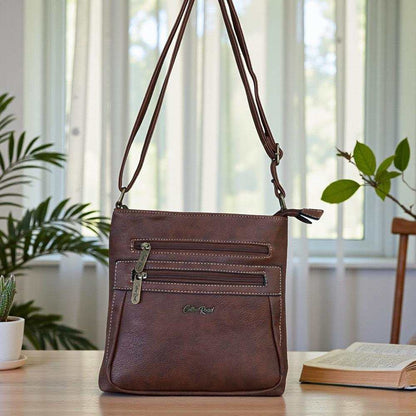 Cotton Road Sling Bag: BROWN PU Leather Bag