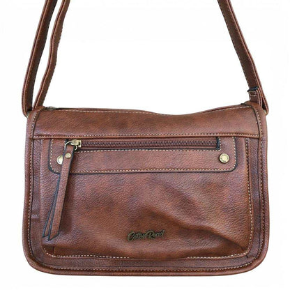 Cotton Road Sling Bag: BROWN PU Leather Sling Bag