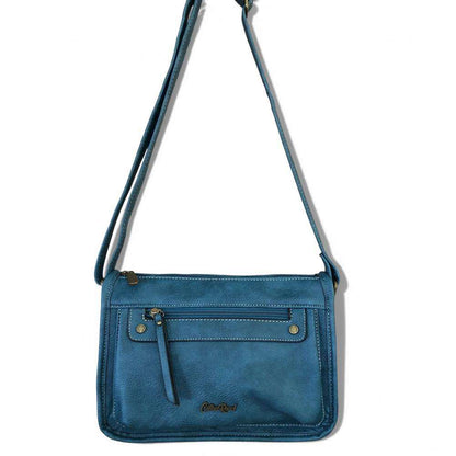 Cotton Road Sling Bag: Blue PU Leather Sling Bag for Versatile Style