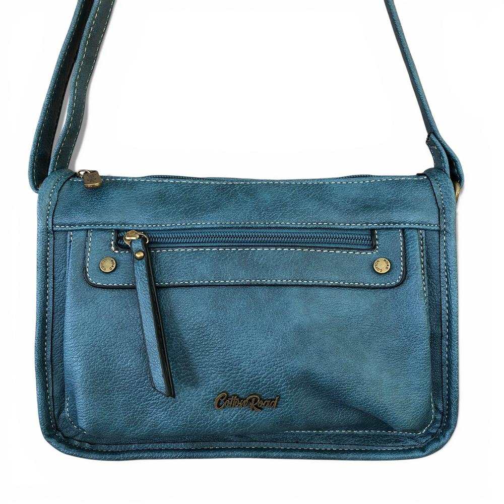 Cotton Road Sling Bag: Blue PU Leather Sling Bag for Versatile Style