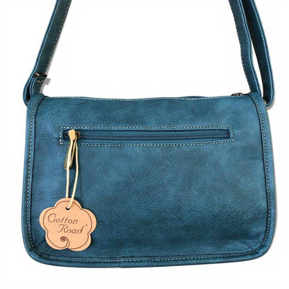 Cotton Road Sling Bag: Blue PU Leather Sling Bag for Versatile Style