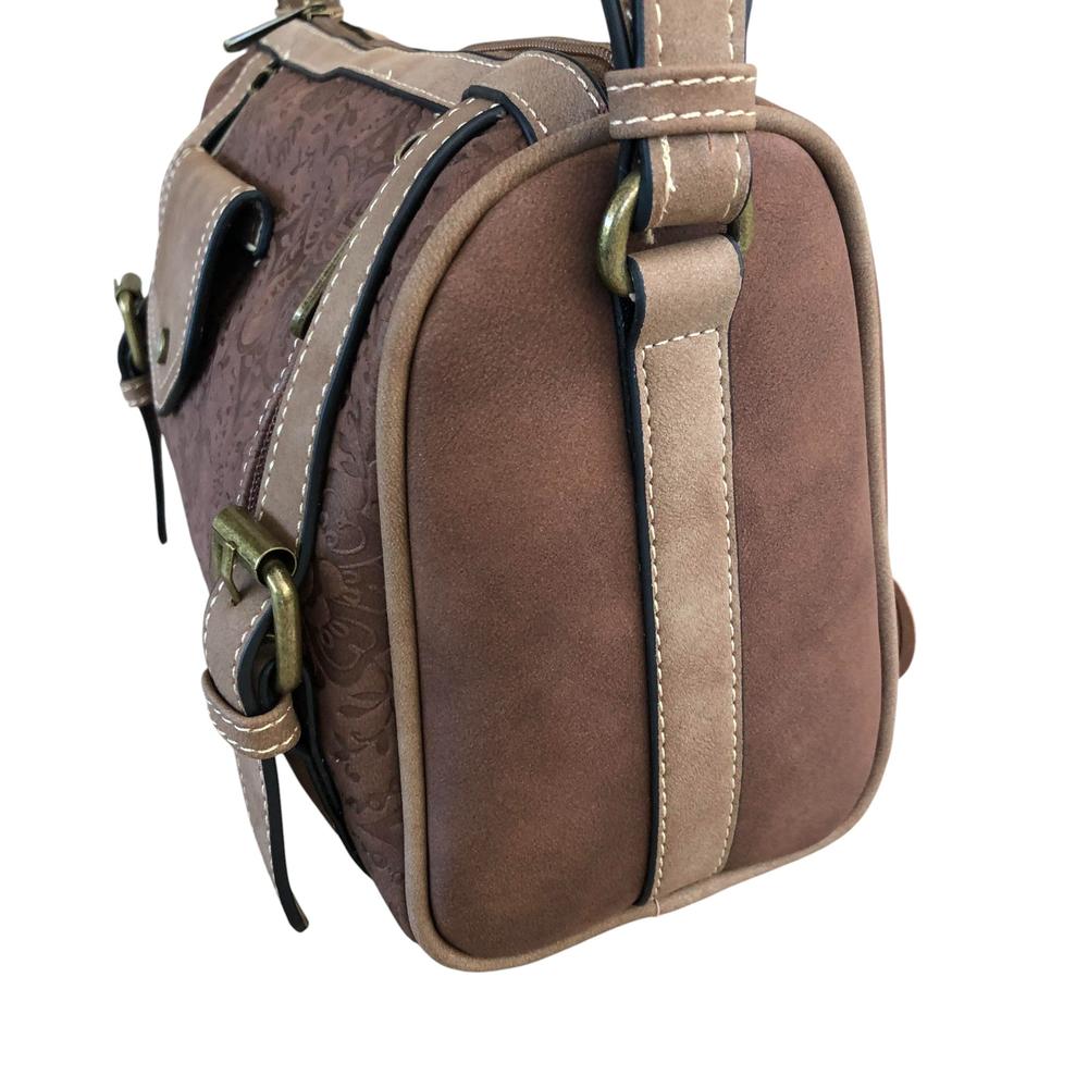 Cotton Road Sling Bag: COFFEE BROWN PU Leather Sling Bag with BRANDED Strap