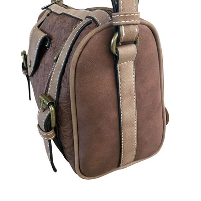 Cotton Road Sling Bag: COFFEE BROWN PU Leather Sling Bag with BRANDED Strap