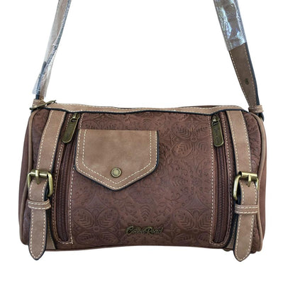 Cotton Road Sling Bag: COFFEE BROWN PU Leather Sling Bag with BRANDED Strap