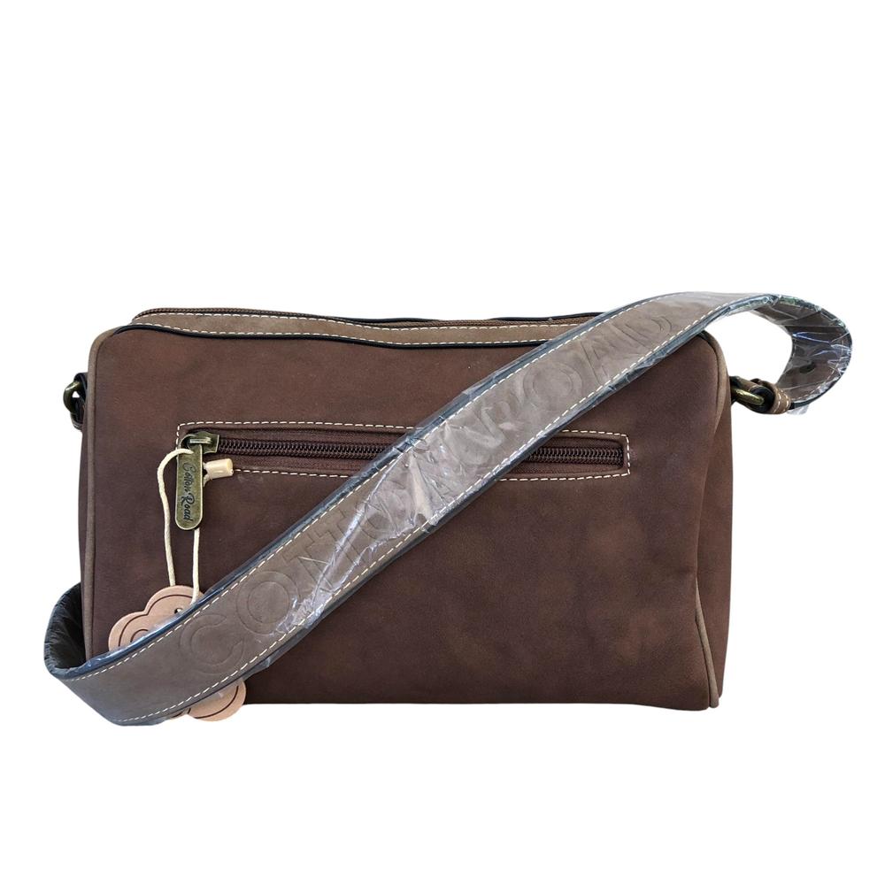 Cotton Road Sling Bag: COFFEE BROWN PU Leather Sling Bag with BRANDED Strap