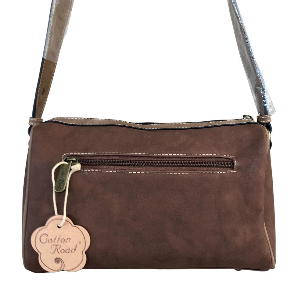 Cotton Road Sling Bag: COFFEE BROWN PU Leather Sling Bag with BRANDED Strap
