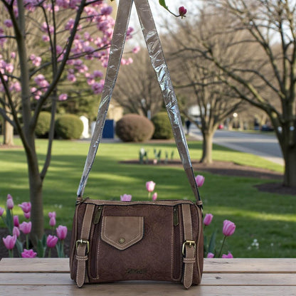 Cotton Road Sling Bag: COFFEE BROWN PU Leather Sling Bag with BRANDED Strap