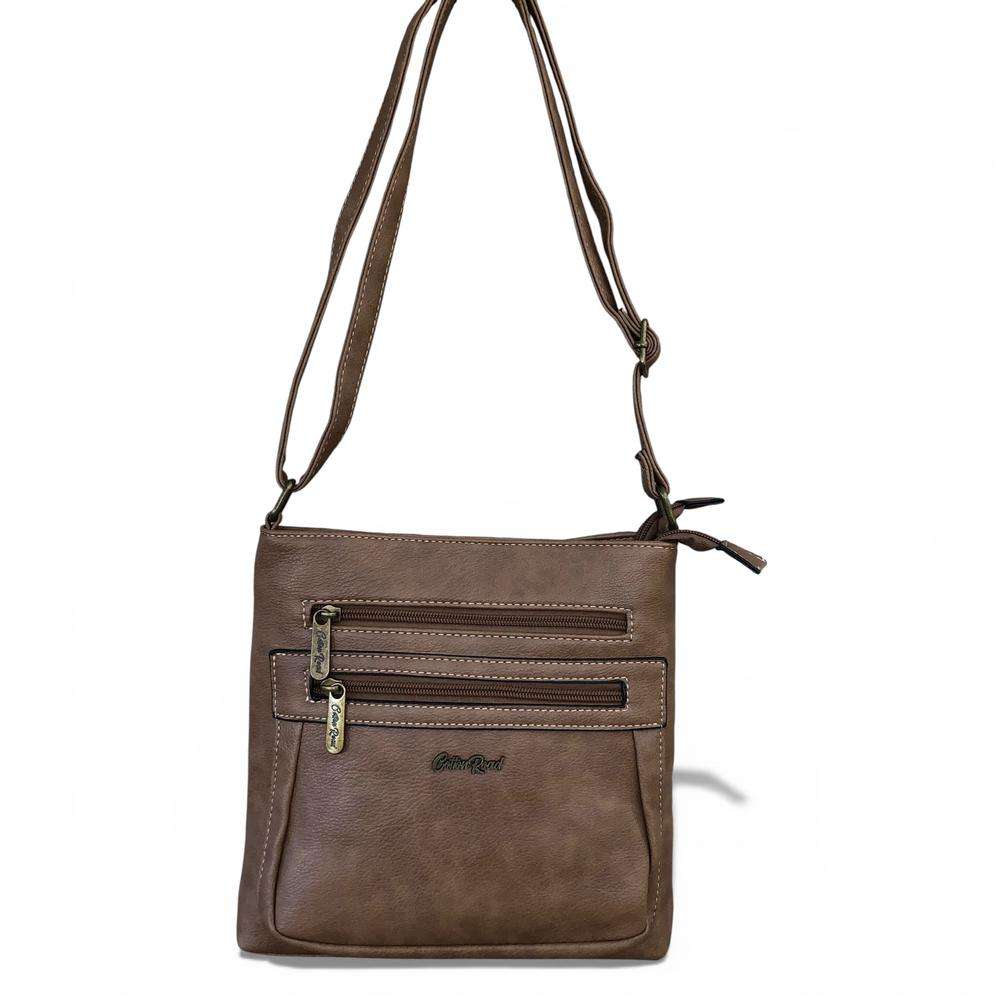 Cotton Road Sling Bag: KHAKI PU Leather Bag