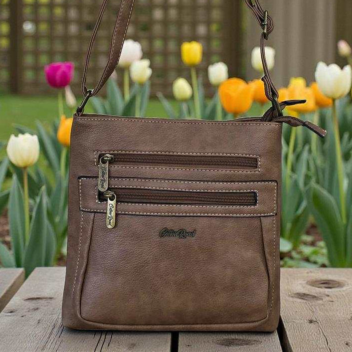 Cotton Road Sling Bag: KHAKI PU Leather Bag