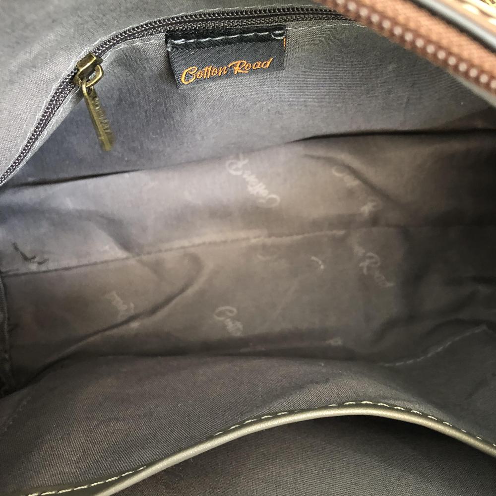 Cotton Road Sling Bag: KHAKI PU Leather Sling Bag with BRANDED Strap