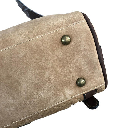 Cotton Road Sling Bag: KHAKI PU Leather Sling Bag with BRANDED Strap