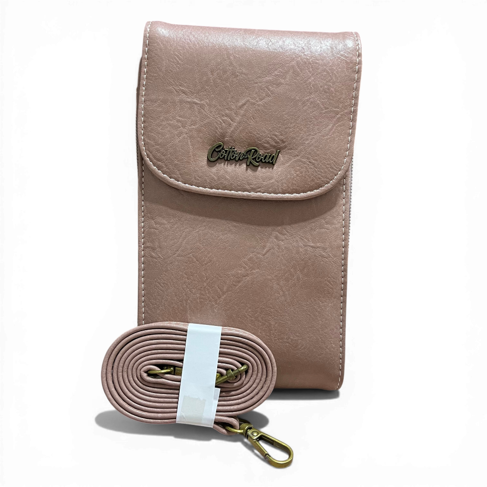 Cotton Road Sling Bag: PINK PU Leather Mini Sling SET