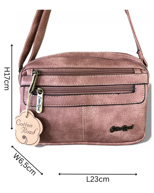 Cotton Road Sling Bag: PINK PU Leather Sling Bag