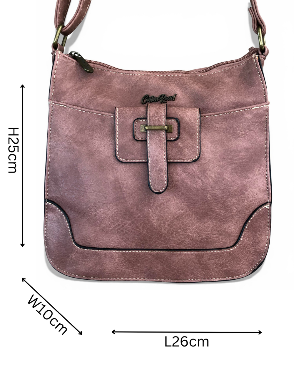 Cotton Road Sling Bag: PINK PU Leather Sling Bag