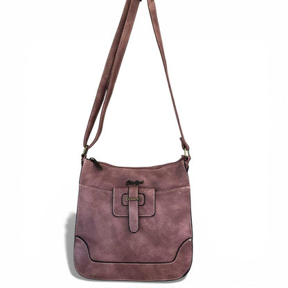 Cotton Road Sling Bag: PINK PU Leather Sling Bag