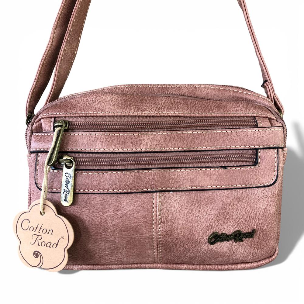 Cotton Road Sling Bag: PINK PU Leather Sling Bag