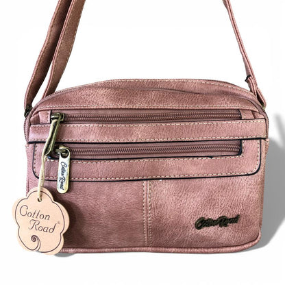 Cotton Road Sling Bag: PINK PU Leather Sling Bag
