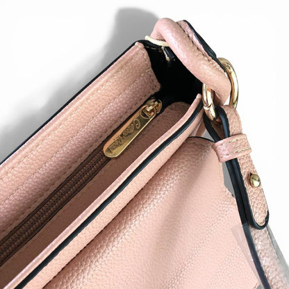 Cotton Road Sling Bag: PINK PU Leather Sling Bag with Shoulder Strap