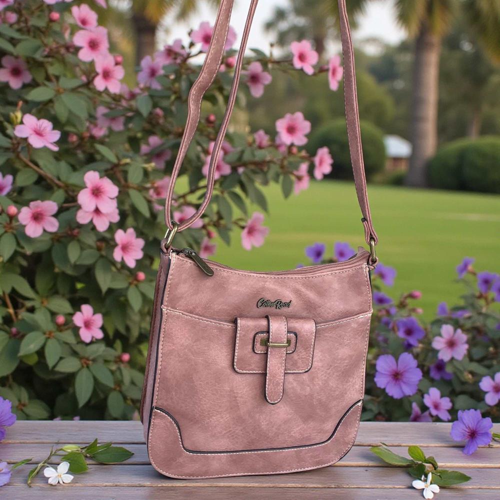 Cotton Road Sling Bag: PINK PU Leather Sling Bag