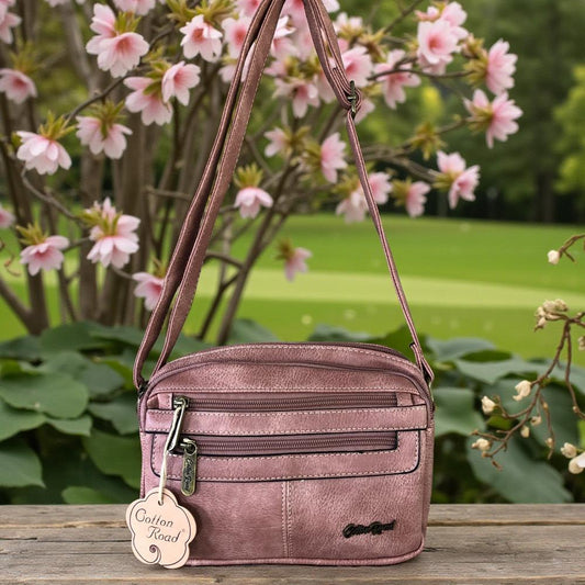 Cotton Road Sling Bag: PINK PU Leather Sling Bag